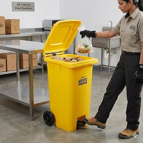 Wheel Waste Bin 65Ltr (Yellow)