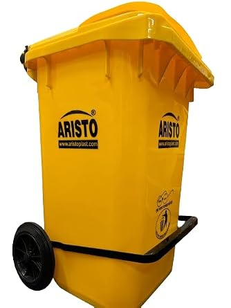 Wheel Waste Bin With Pedal 240Ltr (Yellow) - Image 2