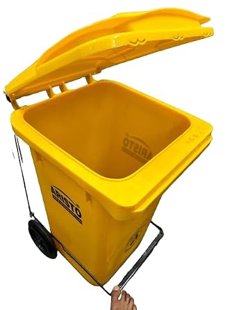 Wheel Waste Bin With Pedal 240Ltr (Yellow) - Image 3