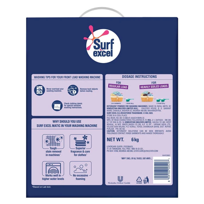 UPRO Surf Excel Matic Front-Load Detergent Powder 6 kgs - Image 2